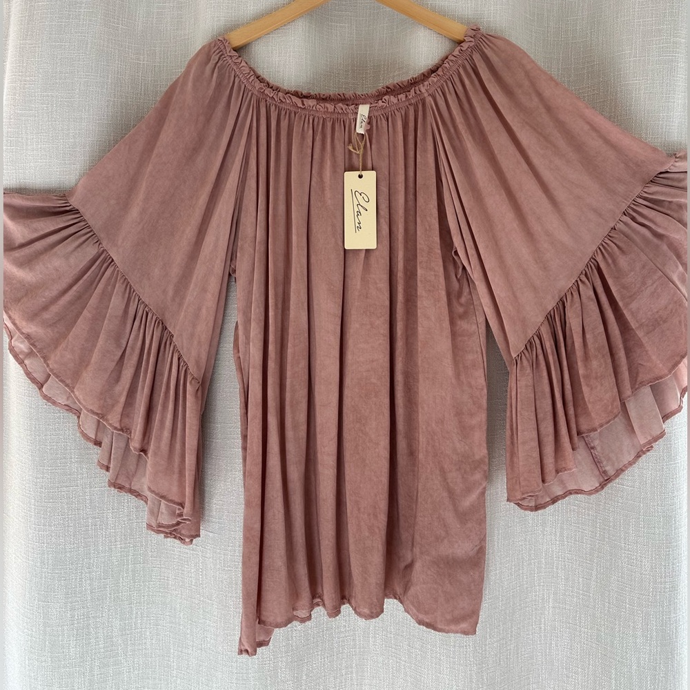 Elan Dusty Rose Off-Shoulder Dress